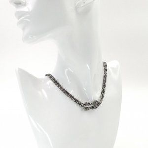 Hematite Beaded Infinity Knot Necklace